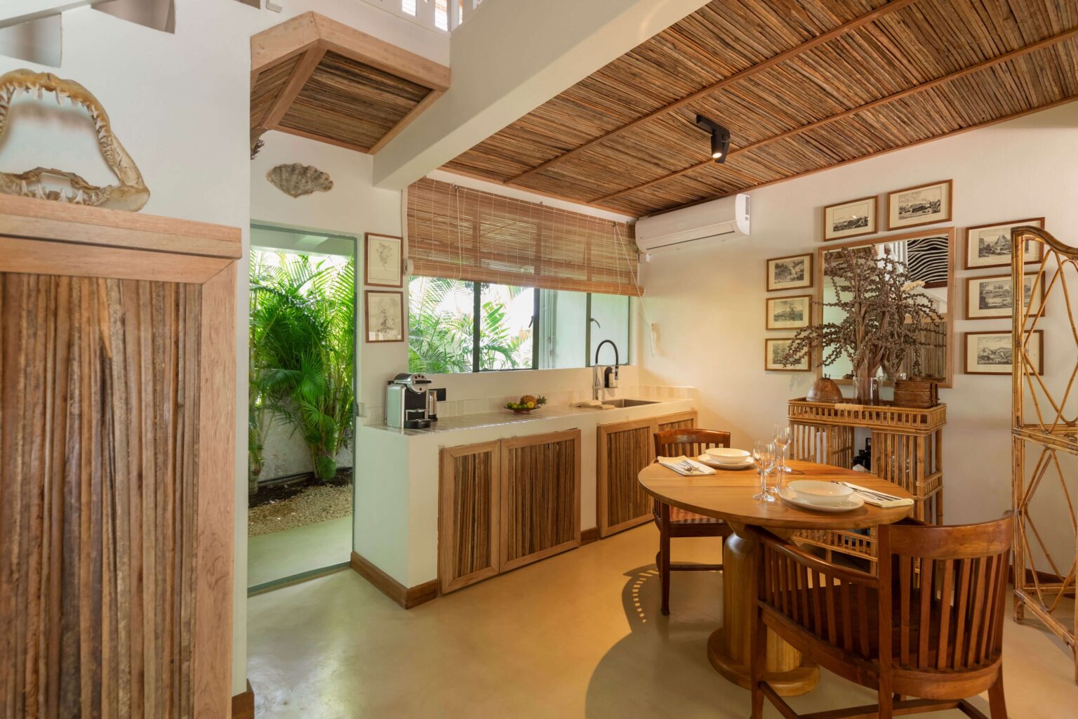 An indoor-outdoor kitchen designed with comfort and full amenities